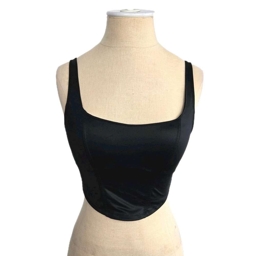 Victoria's Secret PINK Micro Corset Top Black Size XS Lightly Lined Wireless New